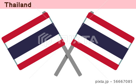 交差したタイの国旗