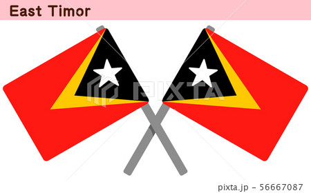 交差した東ティモールの国旗