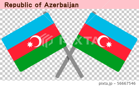 Crossed Azerbaijan flag Crossed Azerbaijan flag 56667546