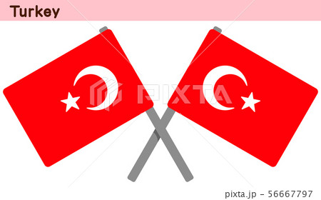 交差したトルコの国旗