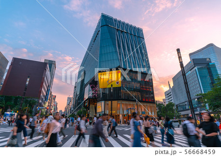 日本の東京都市景観 数寄屋橋の交差点などを望む 日本の東京都市景観 数寄屋橋の交差点などを望む 56668459