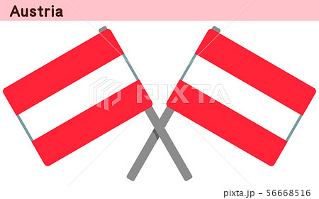 交差したオーストリアの国旗