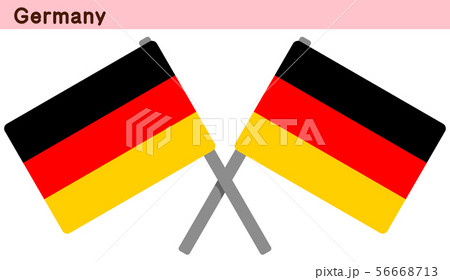 交差したドイツの国旗のイラスト素材