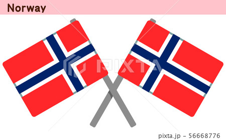 交差したノルウェーの国旗
