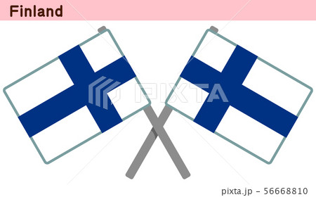 交差したフィンランドの国旗