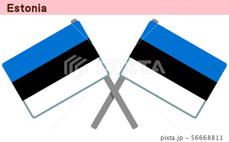 交差したエストニアの国旗