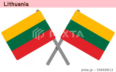 交差したリトアニアの国旗