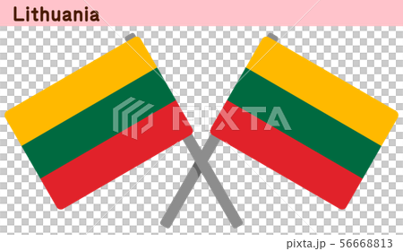 交差したリトアニアの国旗のイラスト素材