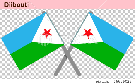 Crossed Djibouti flag Crossed Djibouti flag 56669025