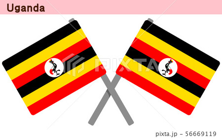 交差したウガンダの国旗