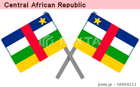 交差した中央アフリカの国旗