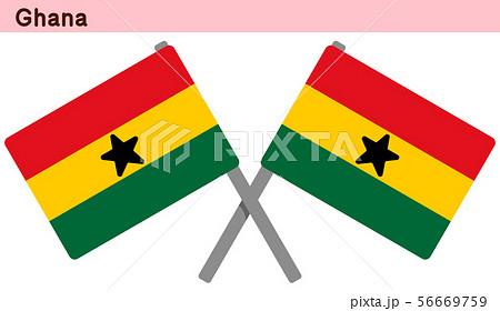 交差したガーナの国旗