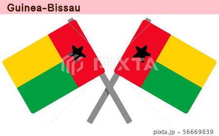 交差したギニアビサウの国旗