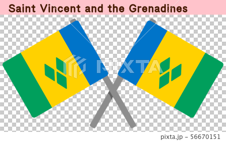 St. Vincent and the Grenadines flag crossed St. Vincent and the Grenadines flag crossed 56670151