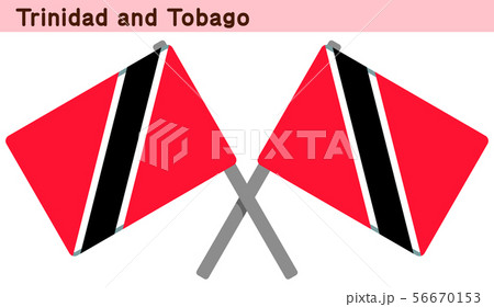 交差したトリニダード・トバゴの国旗