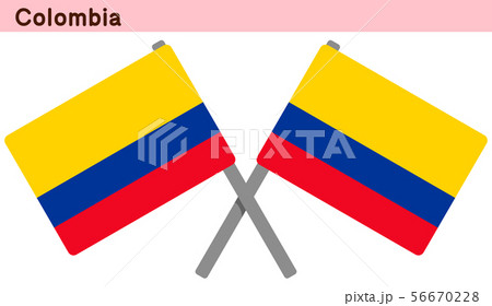 交差したコロンビアの国旗
