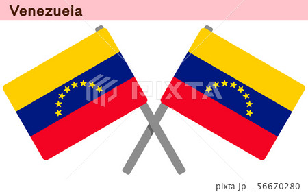 交差したベネズエラの国旗