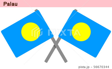 交差したパラオの国旗