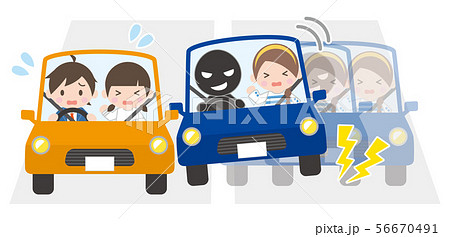 同乗者の制止を無視してに乗用車(男女)に幅寄せする乗用車 同乗者の制止を無視してに乗用車(男女)に幅寄せする乗用車 56670491