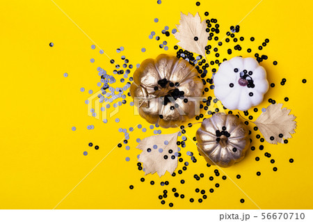 Halloween composition of decorative pumpkins and Halloween composition of decorative pumpkins and 56670710