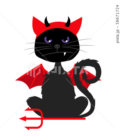 Halloween cat with devil bat wings Halloween cat with devil bat wings 56671724