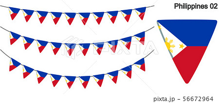 フィリピンの国旗のガーラーンド　ベクターデータ（bunting garland）