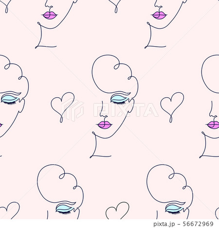 pattern with woman face pattern with woman face 56672969