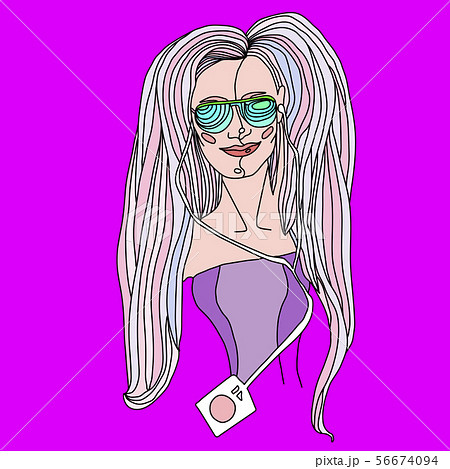 Womens abstract modern portrait. Pop art. Vector illustration. 56674094
