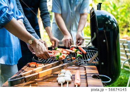 Barbecue grilled party various kind of meat in the Barbecue grilled party various kind of meat in the 56674145