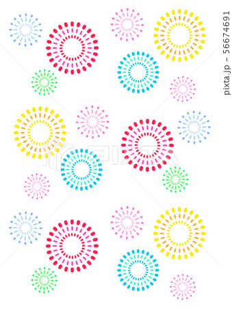 花火のパターン 白背景のイラスト素材