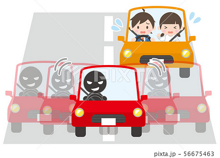 蛇行運転をして後続車（男女）を妨害する乗用車 56675463