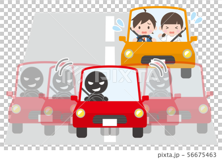 Passenger cars that interfere with the following cars (men and women) by meandering 56675463