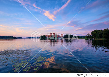 Trakai Island Castle in lake Galve, Lithuania Trakai Island Castle in lake Galve, Lithuania 56675625