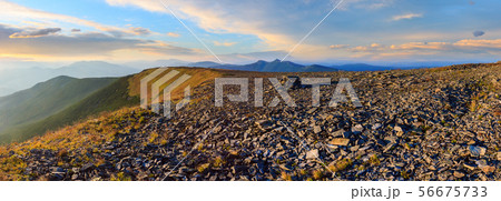 Summer sunset mountain view (Carpathian, Ukraine). Summer sunset mountain view (Carpathian, Ukraine). 56675733