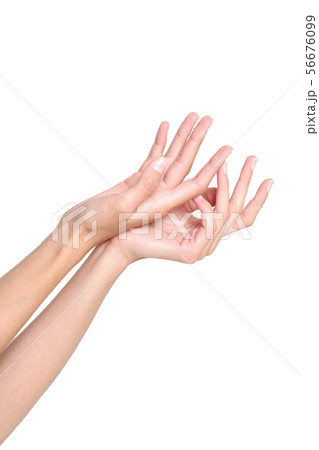Elegant female hands. Beautiful fingers.  56676099