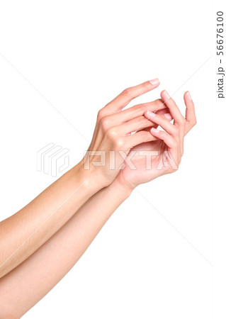 Elegant female hands. Beautiful fingers. Elegant female hands. Beautiful fingers. 56676100