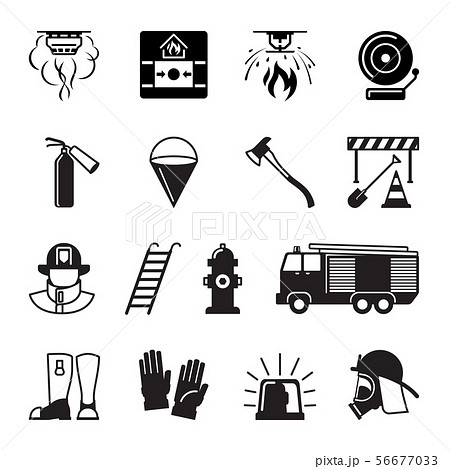 Firefighter black icons 56677033