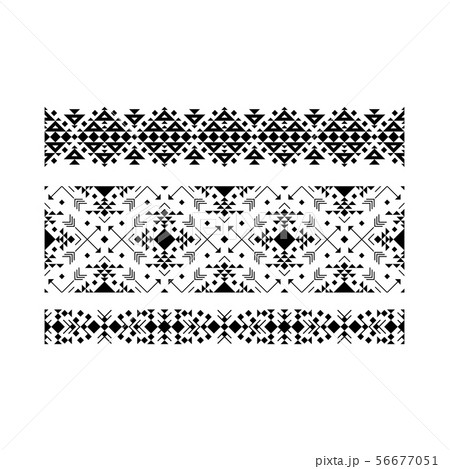 Black ethnic ornamental set on white 56677051