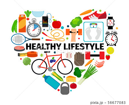 Healthy lifestyle heart emblem Healthy lifestyle heart emblem 56677083