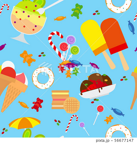 Candies And Ice Cream Seamless Pattern 56677147