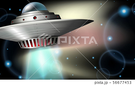 Spaceship flying in dark space 56677453