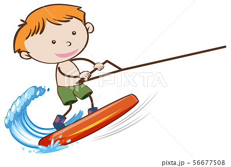 A Boy Wakeboarding on White Background 56677508
