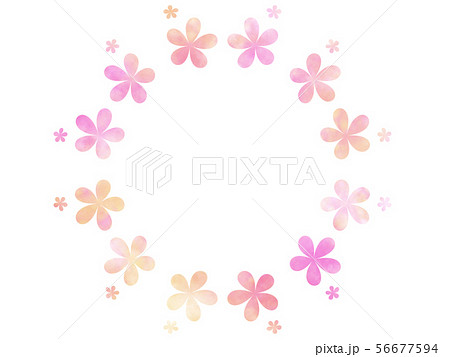 花 丸 フレーム ピンクのイラスト素材