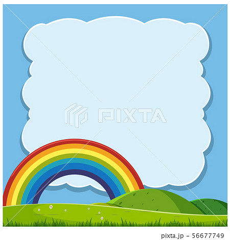 Beautiful Hills and Rainbow Template 56677749