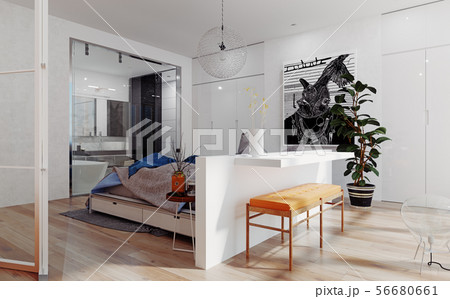 modern bedroom interior 56680661
