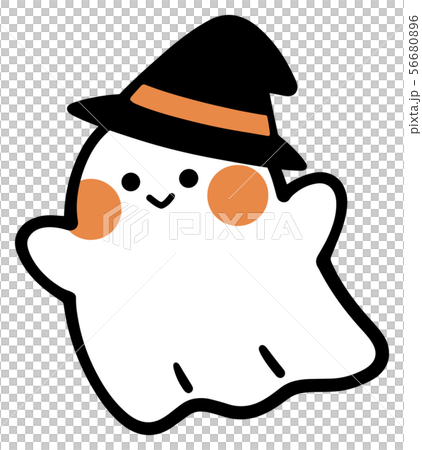 帽子を被った可愛いおばけ ハロウィンのイラスト素材 56680896 Pixta