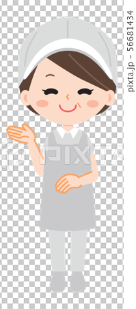 紹介する給食のおばさんのイラスト 紹介する給食のおばさんのイラスト 56681434