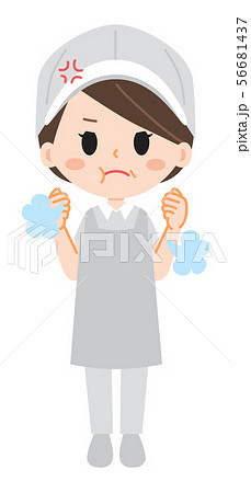 怒る給食のおばさんのイラスト 怒る給食のおばさんのイラスト 56681437