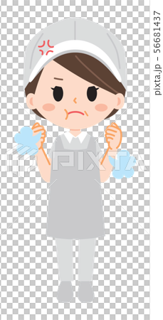 怒る給食のおばさんのイラスト 怒る給食のおばさんのイラスト 56681437