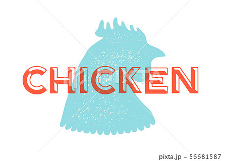 Rooster, poultry. Vintage logo, retro print, poster for Butchery 56681587